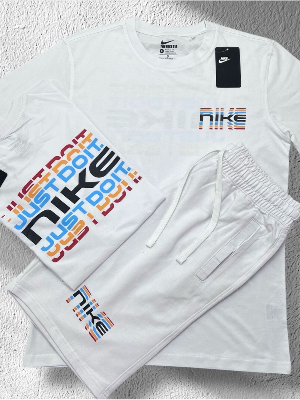 Nike White Men’s SET with Multicolor Logo